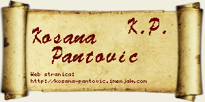 Kosana Pantović vizit kartica